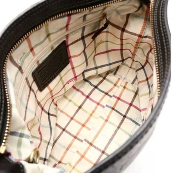 COACH Vintage Slim Duffle Sac 12376 Black Leather Shoulder Bag - Picture 7 of 8